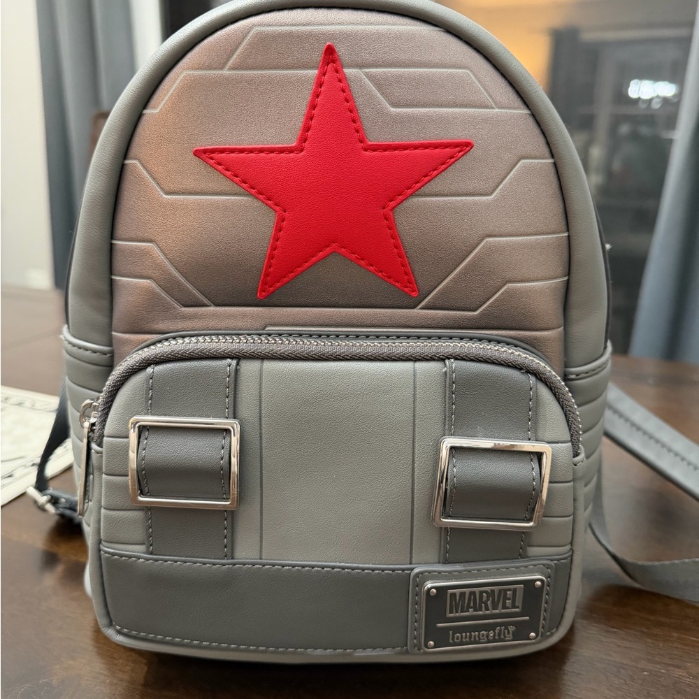 Loungefly Marvel Gray Backpack with Red Star